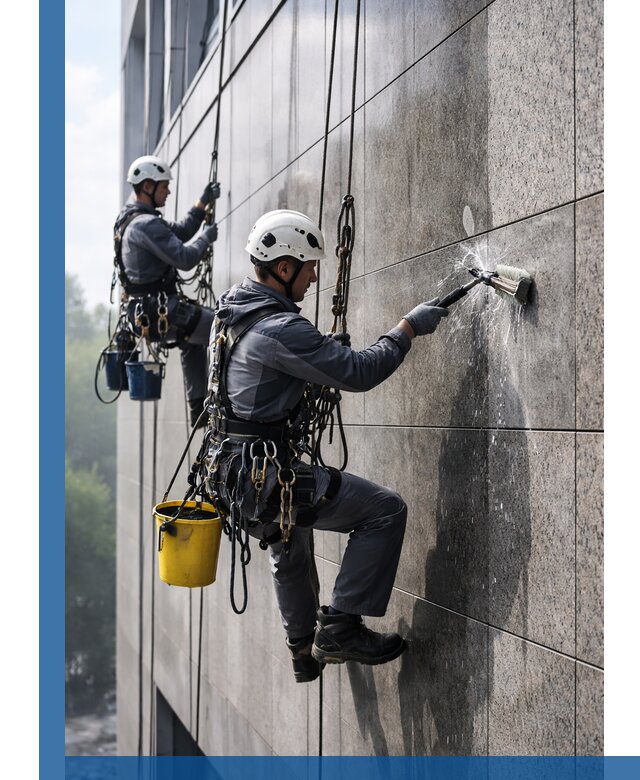 Профессиональная мойка фасада из керамогранита в Соли-Илецке