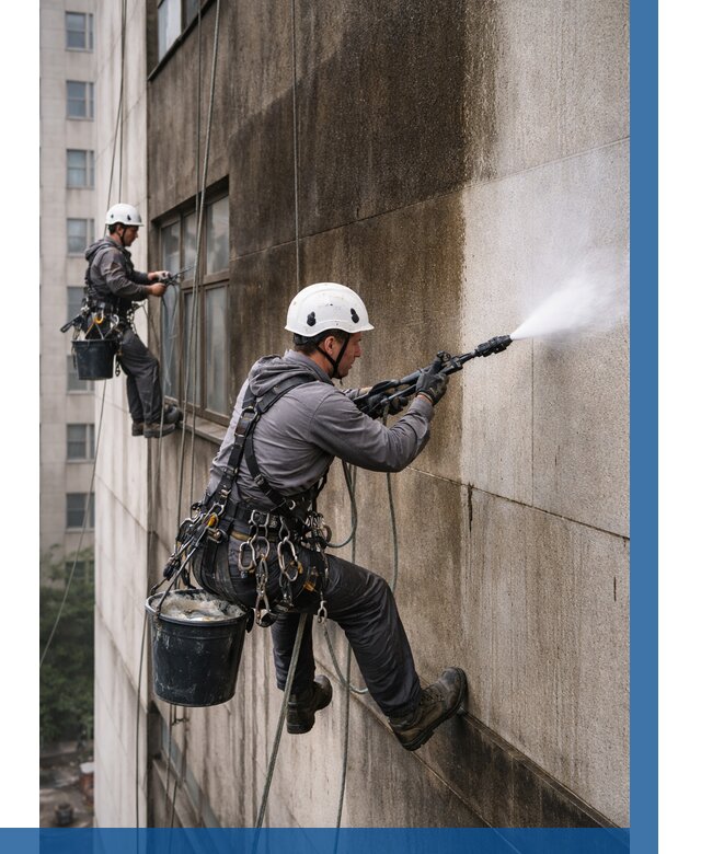 Очистка фасада от копоти в Соли-Илецке от 260 р. | ВЫСОТНИК-Сои