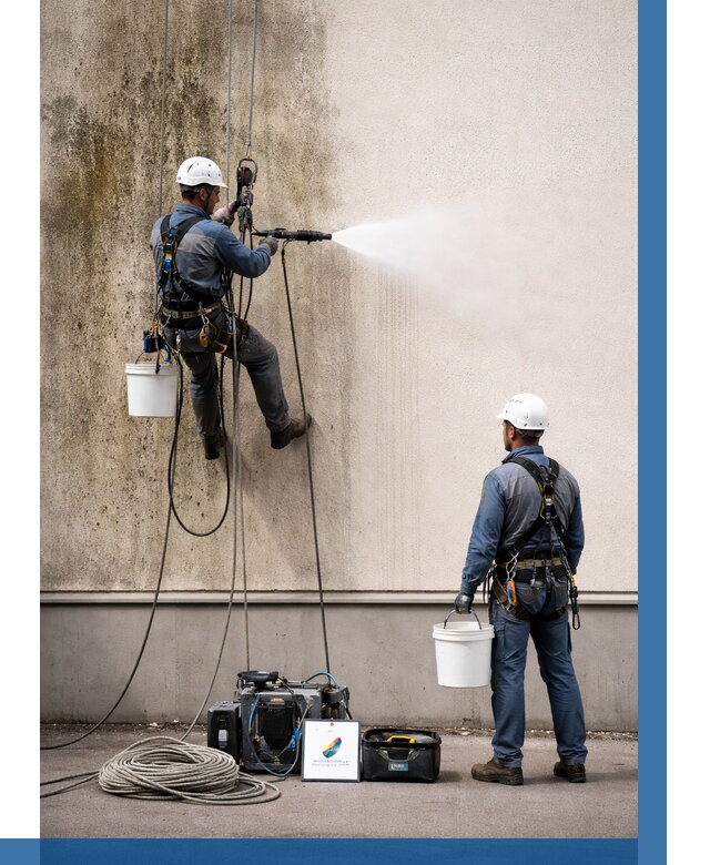 Очистка фасада от плесени в Соли-Илецке от 313 р. | ВЫСОТНИК-Сои