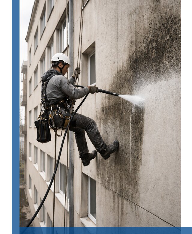 Профессиональная очистка фасадов от плесени в Соли-Илецке