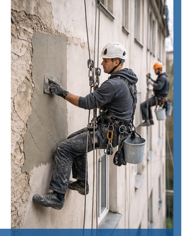 Восстановление штукатурки фасада в Соли-Илецке от 1250 р. | ВЫСОТНИК-Сои