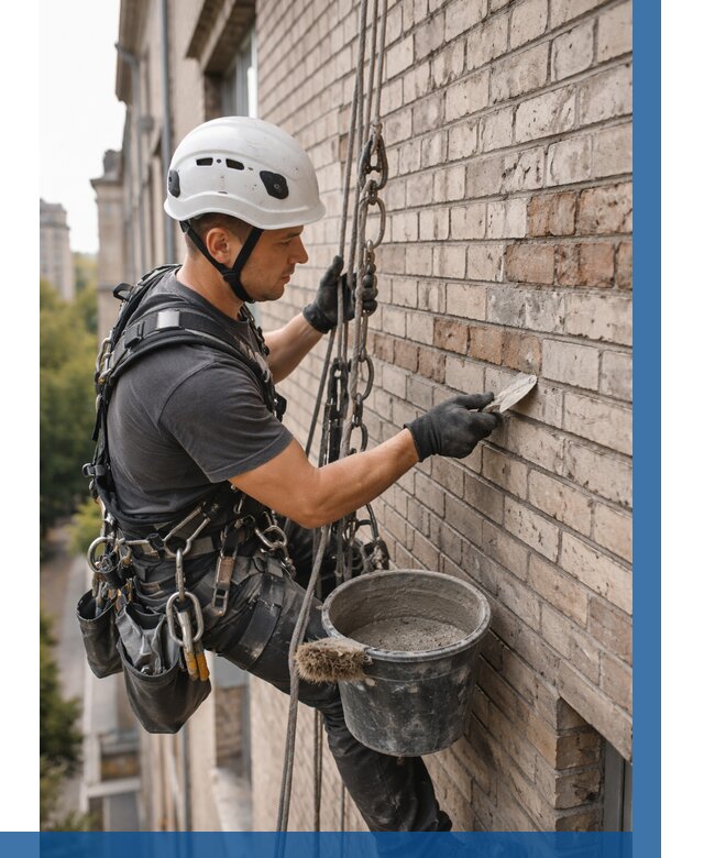 Ремонт кирпичной кладки фасада в Соли-Илецке от 1875 р. | ВЫСОТНИК-Сои