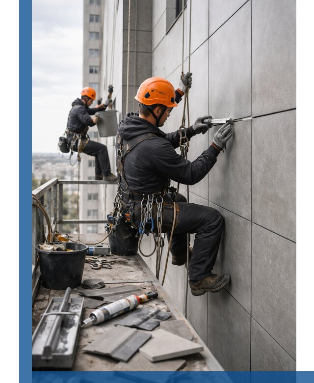 Профессиональный ремонт фасада из керамогранита в Соли-Илецке