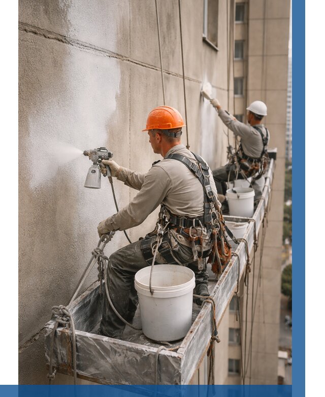 Грунтовка фасада на высоте в Соли-Илецке от 125 р. | ВЫСОТНИК-Сои