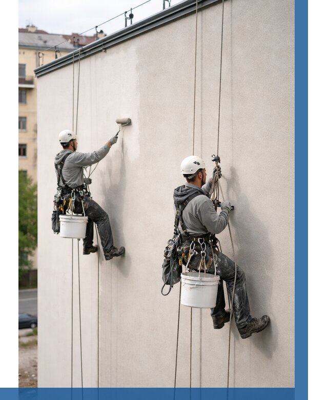 Покраска оштукатуренного фасада в Соли-Илецке от 333 р. | ВЫСОТНИК-Сои