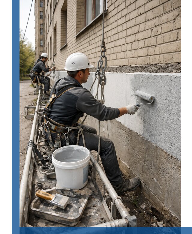 Окраска цоколя здания в Соли-Илецке профессионально и надежно