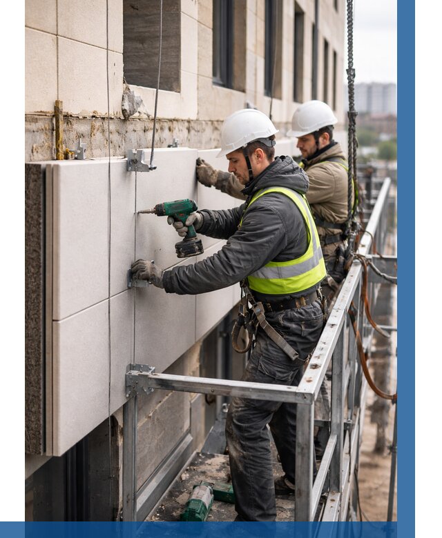 Монтаж фасадных термопанелей в Соли-Илецке от 1563 р. | ВЫСОТНИК-Сои