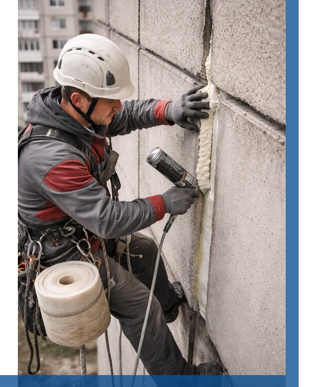 Утепление межпанельных швов в Соли-Илецке от 729 р. | ВЫСОТНИК-Сои