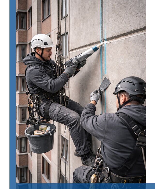 Вторичная герметизация швов фасада и кровли в Соли-Илецке