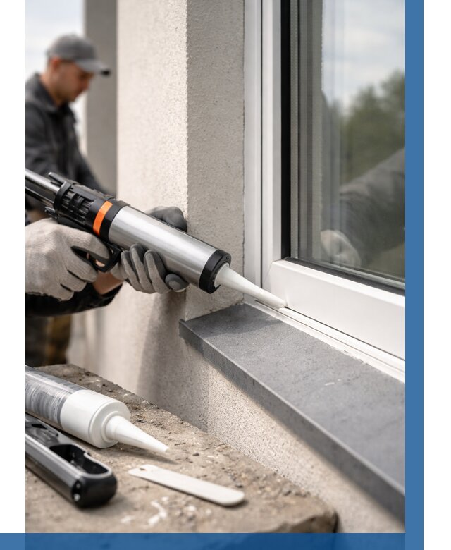 Герметизация монтажных швов окон в Соли-Илецке от 677 р. | ВЫСОТНИК-Сои