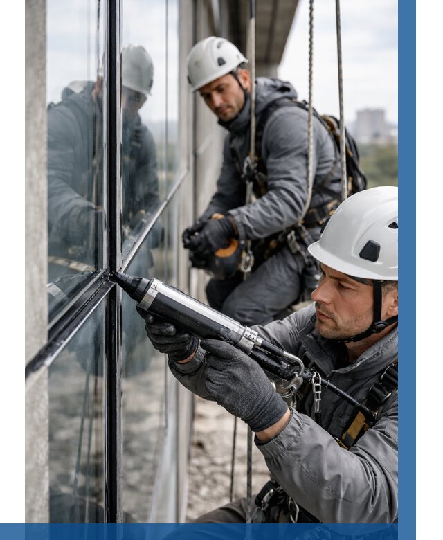 Герметизация витражных швов в Соли-Илецке от 677 р. | ВЫСОТНИК-Сои