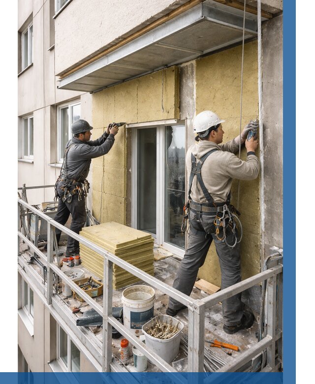 Утепление балкона снаружи в Соли-Илецке от 1667 р. под ключ ВЫСОТНИК-Сои