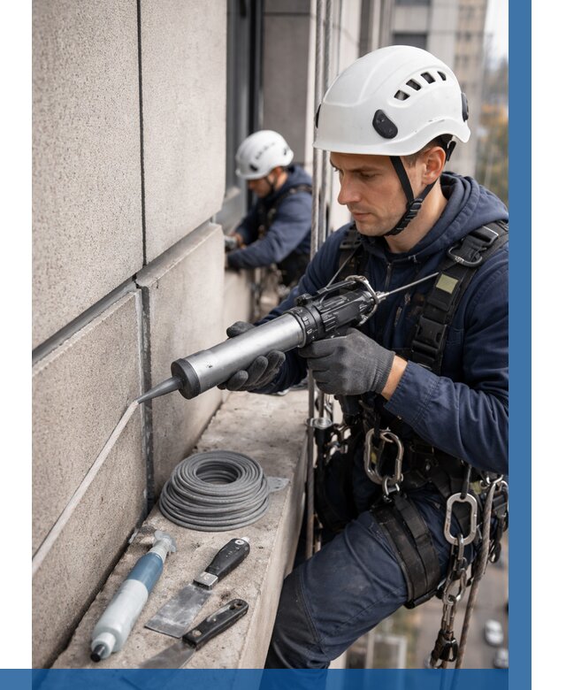 Герметизация деформационных швов фасада в Соли-Илецке от 729 | ВЫСОТНИК-Сои