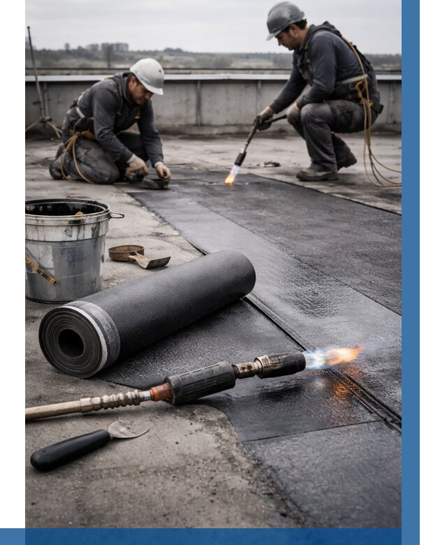 Ремонт рулонной кровли в Соли-Илецке от 677 р. | ВЫСОТНИК-Сои