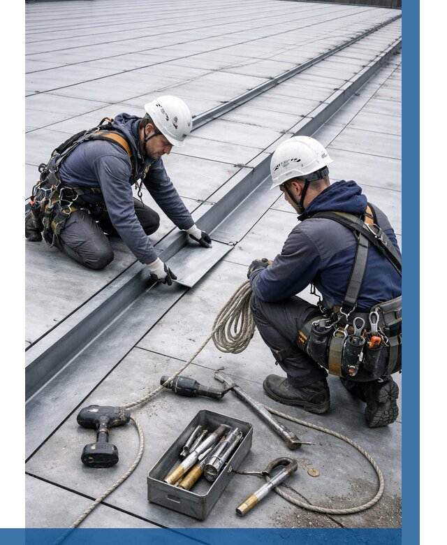 Ремонт фальцевой кровли в Соли-Илецке от 729 р. | ВЫСОТНИК-Сои