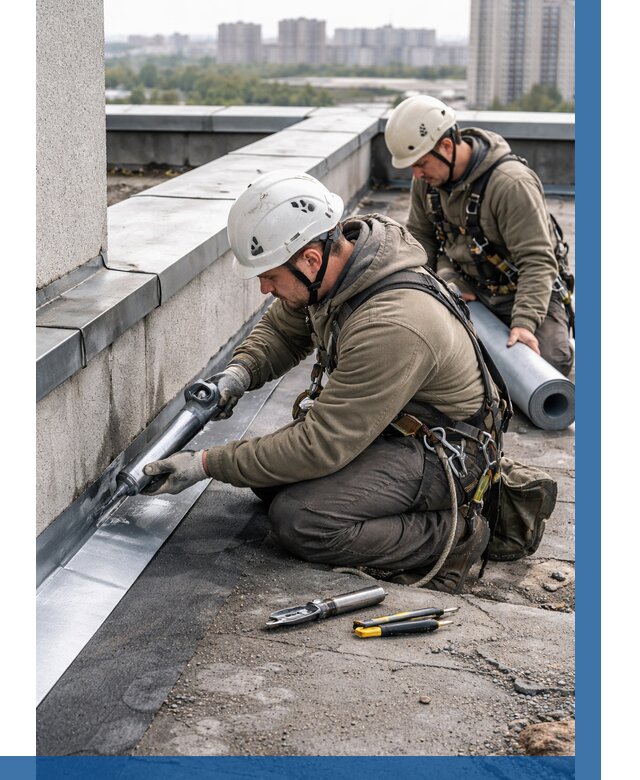 Ремонт кровельных примыканий в Соли-Илецке от 1250 р. | ВЫСОТНИК-Сои