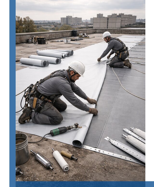 Монтаж мембранной кровли в Соли-Илецке для промышленных зданий