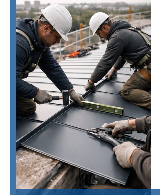 Монтаж фальцевой кровли в Соли-Илецке для промышленных зданий