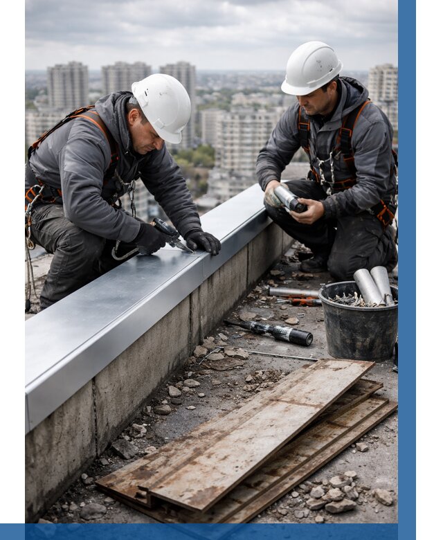 Замена парапетных крышек под ключ в Соли-Илецке от 1250 р. | ВЫСОТНИК-Сои