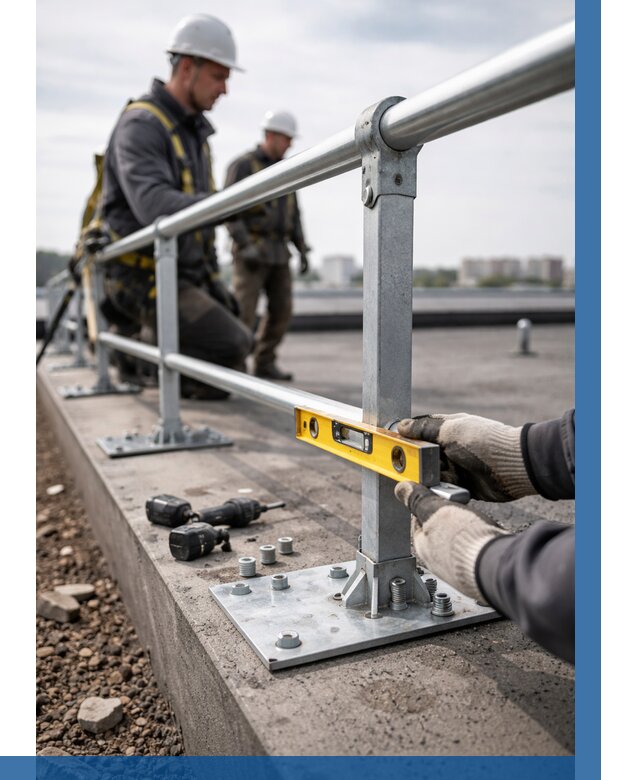 Монтаж кровельного ограждения в Соли-Илецке от 1250 р. | ВЫСОТНИК-Сои