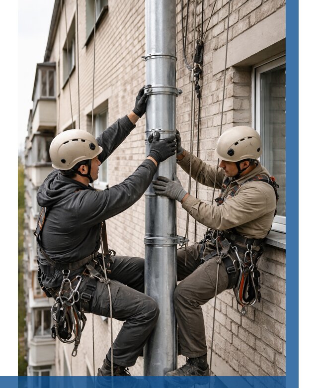 Замена водосточных труб в Соли-Илецке от 6772 р. | ВЫСОТНИК-Сои