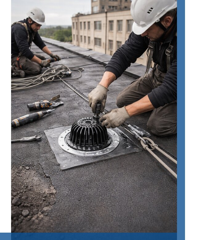 Установка водосточных воронок в Соли-Илецке цена от 3646 р. | ВЫСОТНИК-Сои