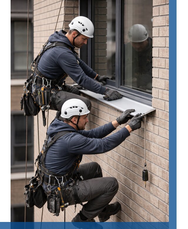 Монтаж оконных отливов под ключ в Соли-Илецке от 3646 р. | ВЫСОТНИК-Сои