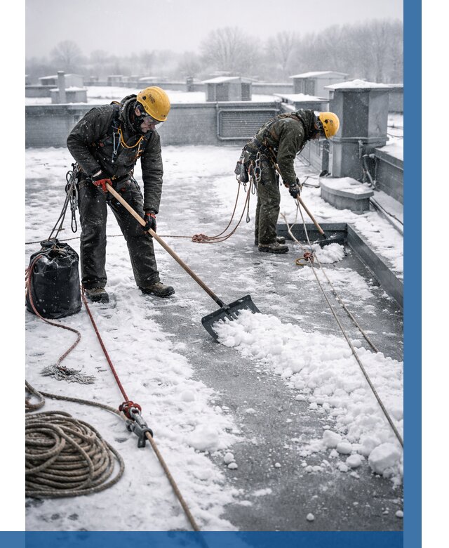 Очистка крыши от снега в Соли-Илецке от 7814 р. | ВЫСОТНИК-Сои