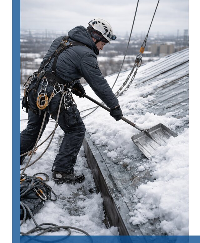 Профессиональная очистка кровли от снега и наледи в Соли-Илецке