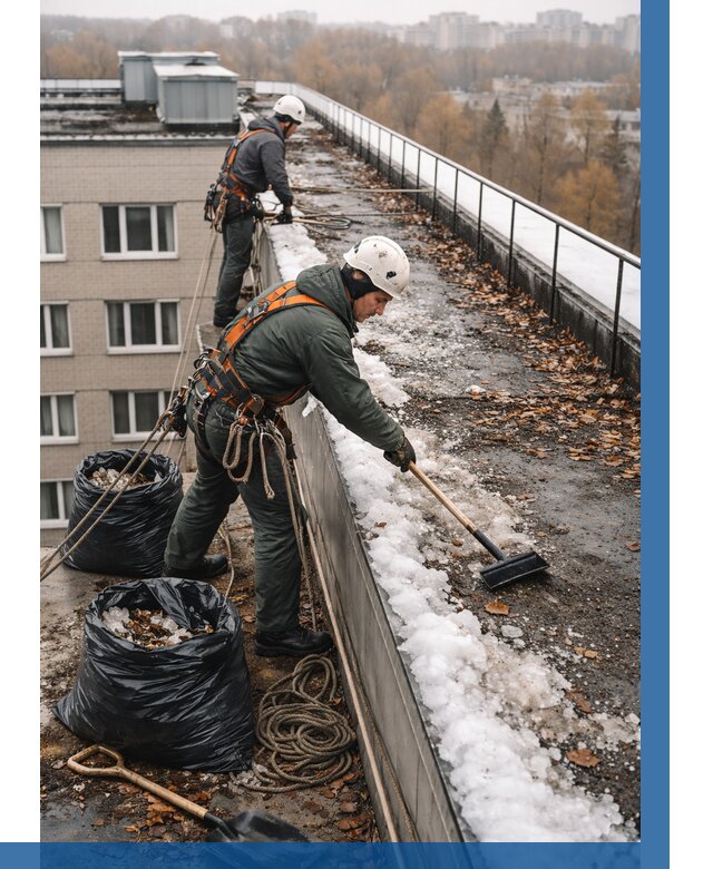 Очистка кровли по периметру в Соли-Илецке от 573 р. | ВЫСОТНИК-Сои