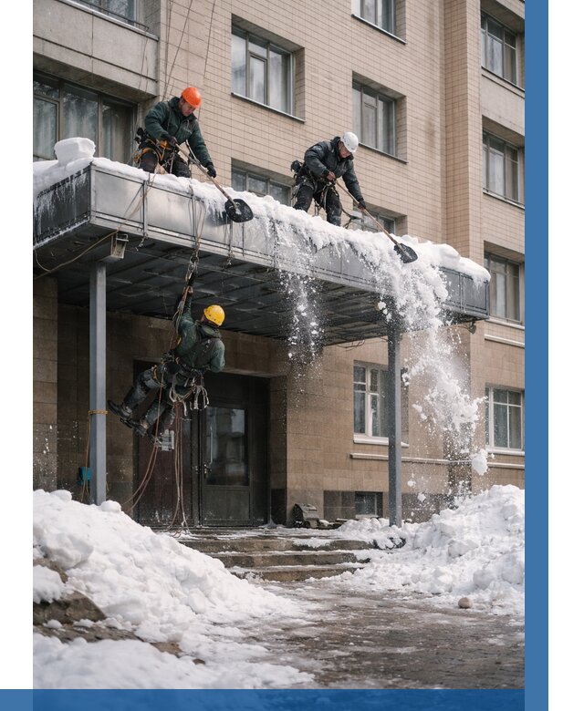 Очистка козырьков от снега в Соли-Илецке от 3646 р. | ВЫСОТНИК-Сои