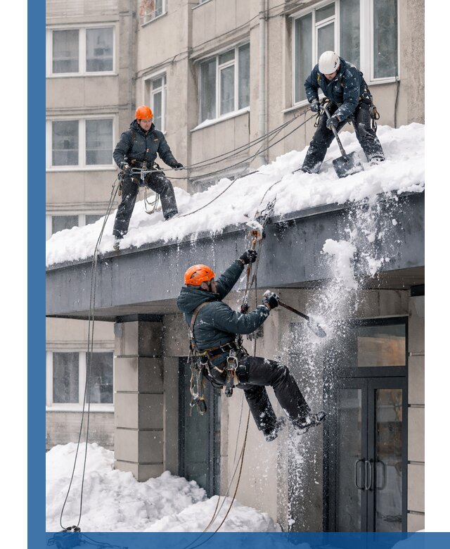 Безопасная очистка навесов от снега в Соли-Илецке круглогодично