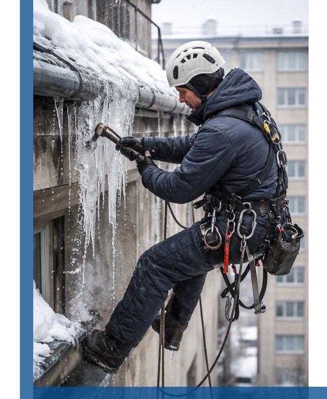 Удаление наледи и чистка водостоков в Соли-Илецке оперативно и безопасно