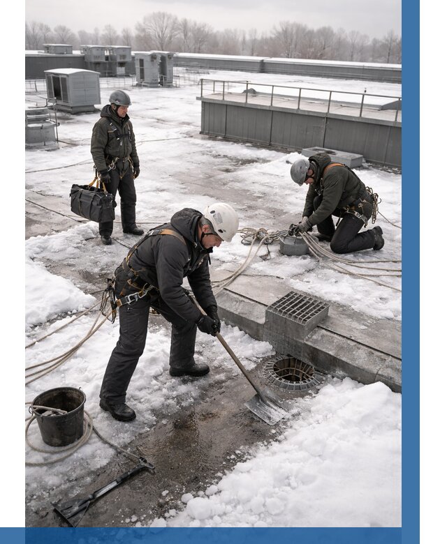 Абонентское обслуживание кровли зимой в Соли-Илецке от 8334 р. | ВЫСОТНИК-Сои