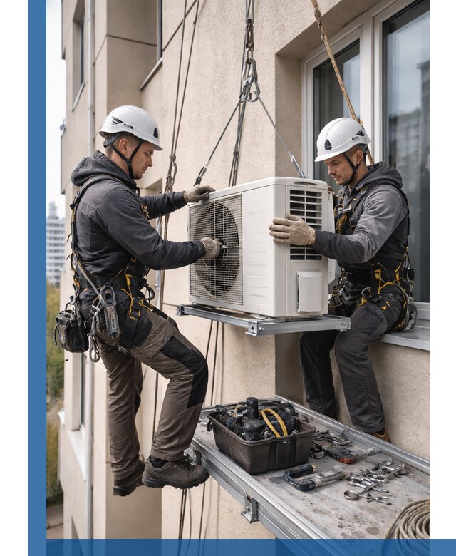 Перенос внешнего блока кондиционера в Соли-Илецке с монтажом и крепежом