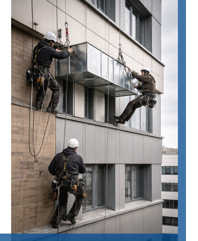 Монтаж воздуховодов на фасаде в Соли-Илецке от 1563 р. | ВЫСОТНИК-Сои