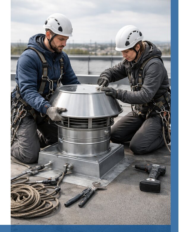 Установка дефлекторов на кровле в Соли-Илецке от 4688 р. | ВЫСОТНИК-Сои