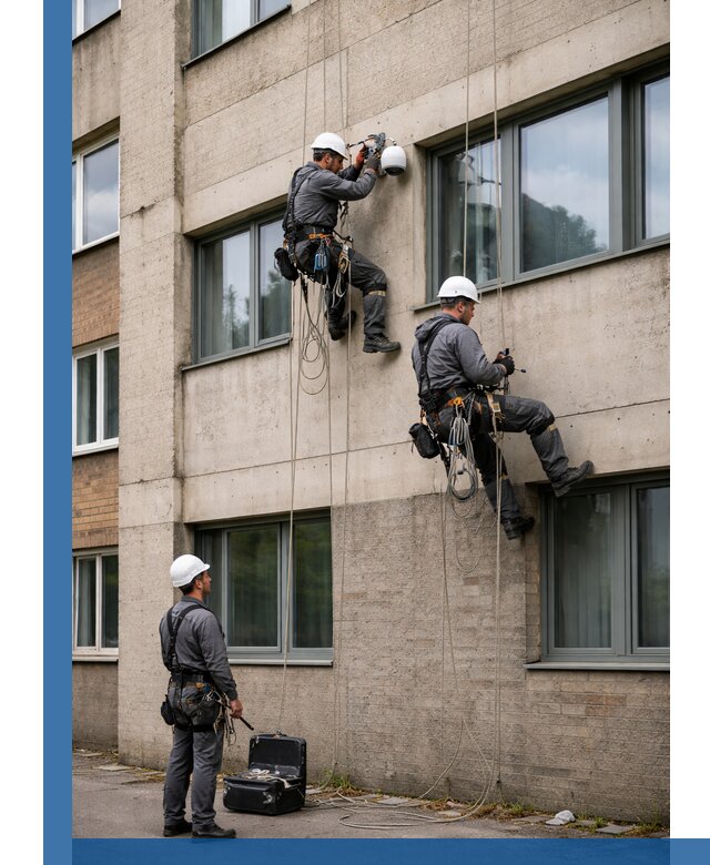 Монтаж фасадных камер видеонаблюдения в Соли-Илецке под ключ