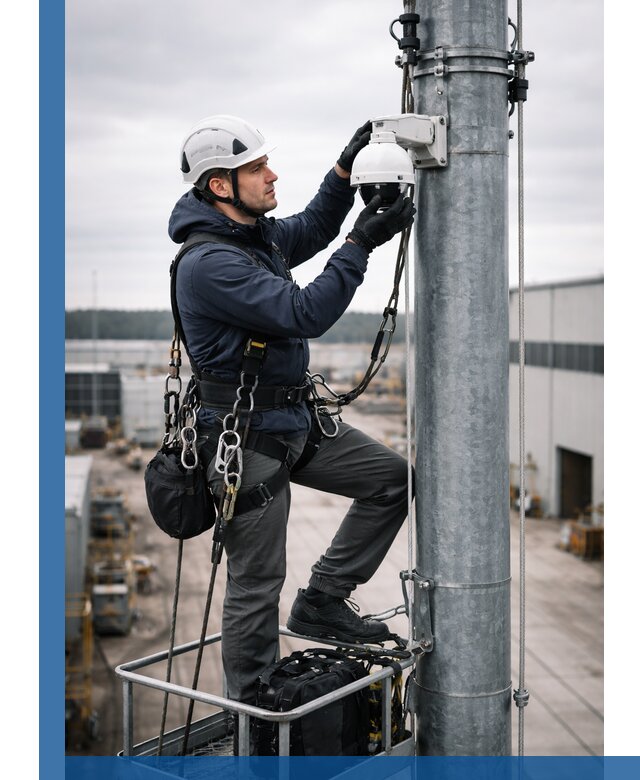 Профессиональная установка видеокамер на мачте в Соли-Илецке