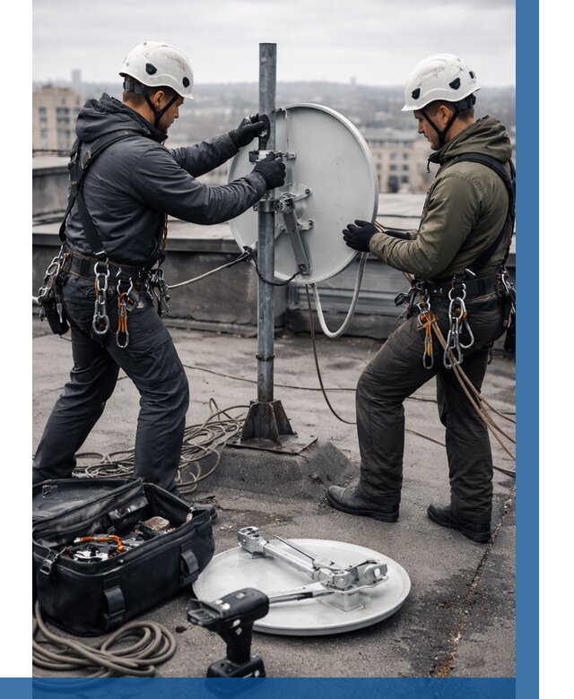 Демонтаж антенн на крыше в Соли-Илецке от 4688 р. | ВЫСОТНИК-Сои