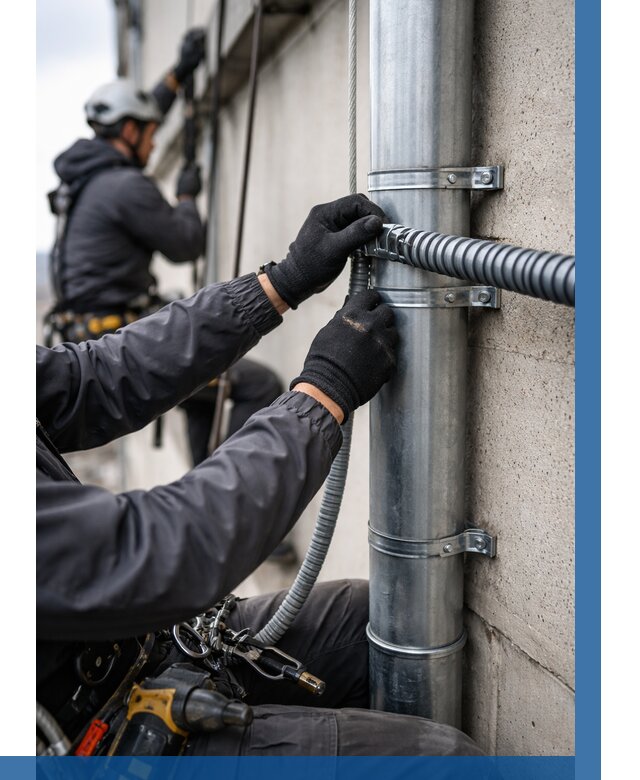 Монтаж гофры для кабеля в Соли-Илецке от 313 р. | ВЫСОТНИК-Сои