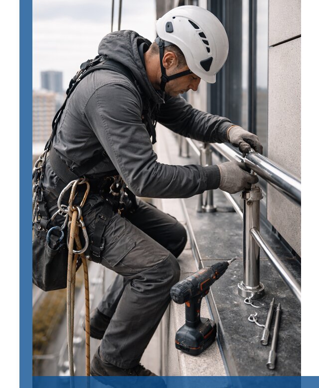 Монтаж ограждений на высоте в Соли-Илецке для зданий и конструкций