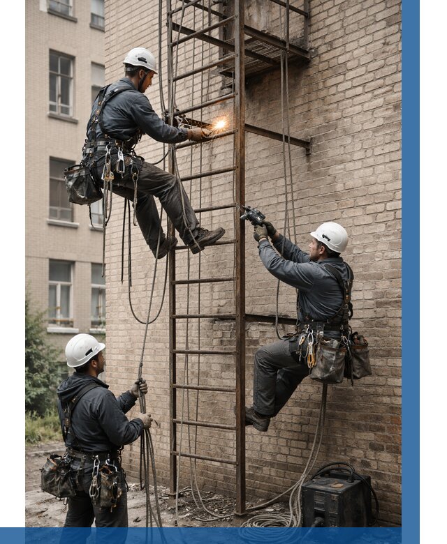 Ремонт пожарной лестницы в Соли-Илецке от 7814 р. | ВЫСОТНИК-Сои