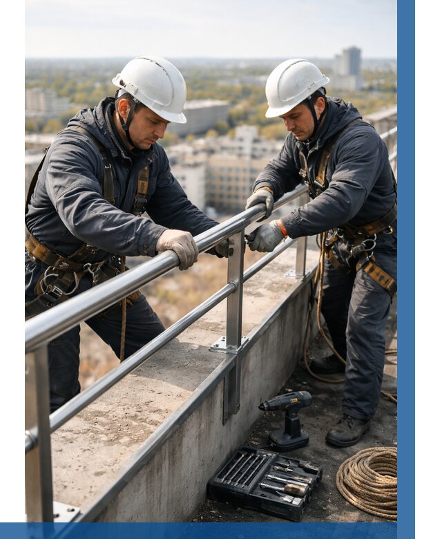 Монтаж перил на высоте в Соли-Илецке от 2605 р. | ВЫСОТНИК-Сои