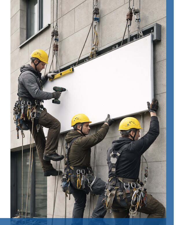 Монтаж рекламной вывески в Соли-Илецке от 8334 р. | ВЫСОТНИК-Сои