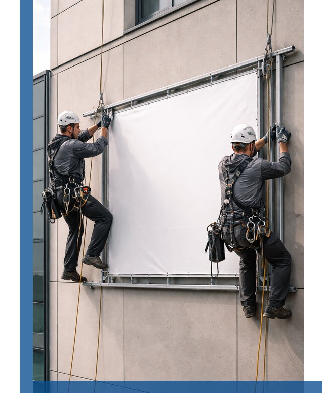 Монтаж наружной рекламной вывески в Соли-Илецке под ключ