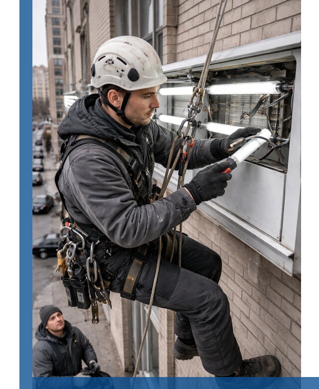 Профессиональная замена ламп в наружной вывеске в Соли-Илецке