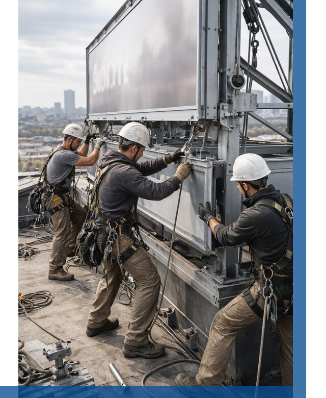 Монтаж крышной рекламной конструкции в Соли-Илецке от 62508 р.|ВЫСОТНИК-Сои