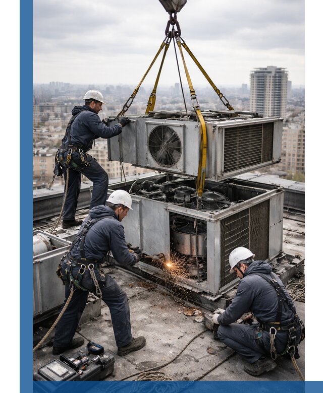 Демонтаж крышной установки в Соли-Илецке любой сложности