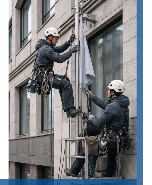 Установка флагов на фасаде в Соли-Илецке от 4688 р. | ВЫСОТНИК-Сои